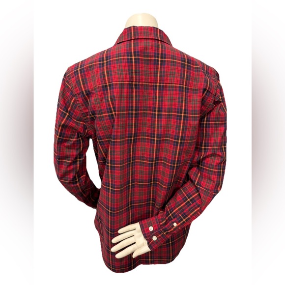 Lauren Ralph Lauren Red Plaid Button Down Shirt M Medium 100% Cotton - Picture 3 of 8
